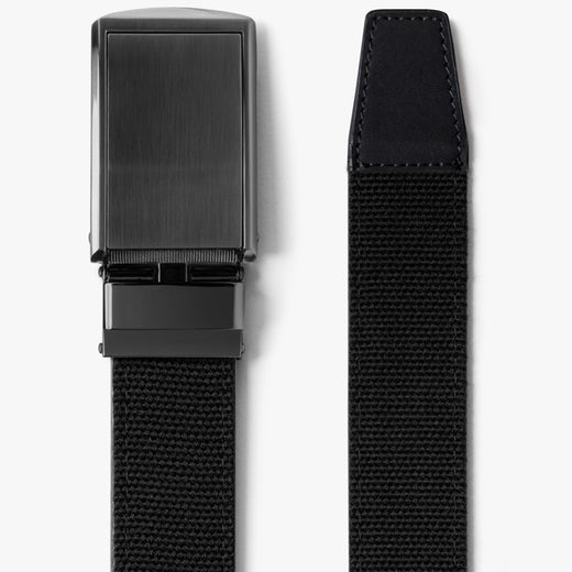 Black Canvas Belt | Black Web Belt | Shop Now | Ratchet Belt without ...