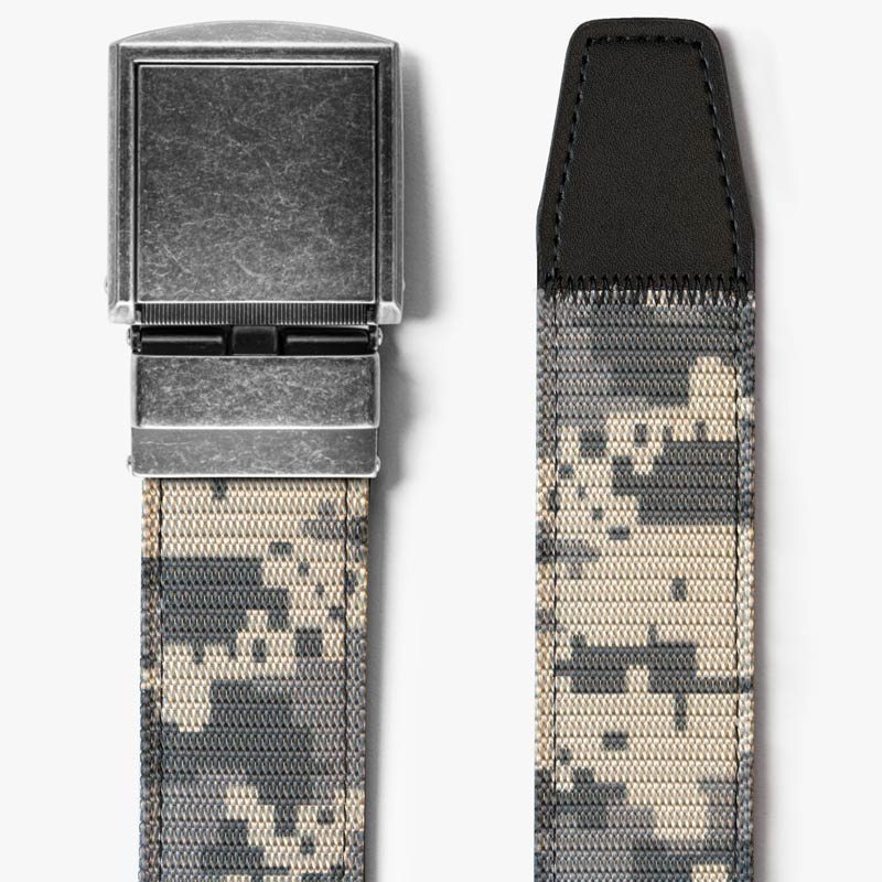 Wide Camo Nylon Gun Belt Ratchet Belt without Holes Adjustable