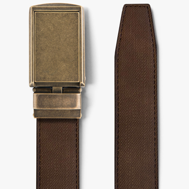 Brown Denim-Embossed Belt