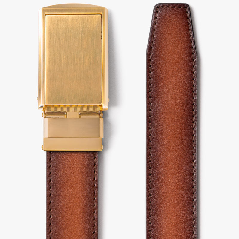 Cognac Full Grain Leather Belt