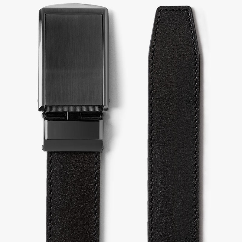 Black Full Grain Leather Belt | SlideBelts | Men display picture 3