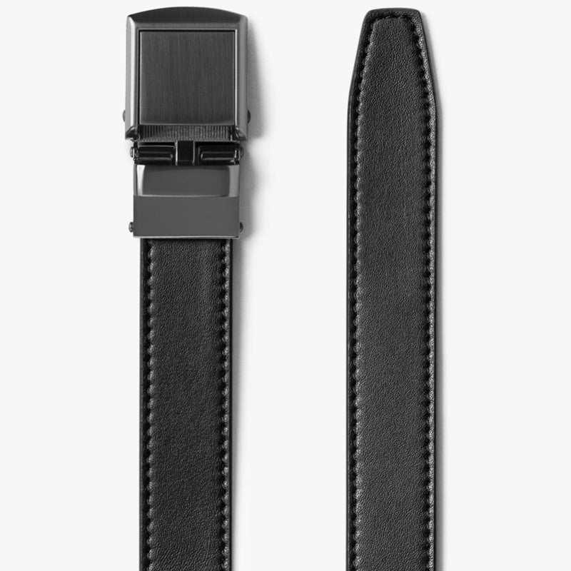 Skinny Black Belt | Ratchet Belt without Holes Adjustable  display picture 1