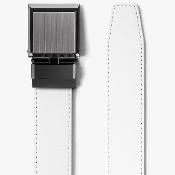 DIANKUZHAN Men's White Leather Ratchet Belt – Adjustable, Fits Up To 47 Inches, Removable Buckle - View #9