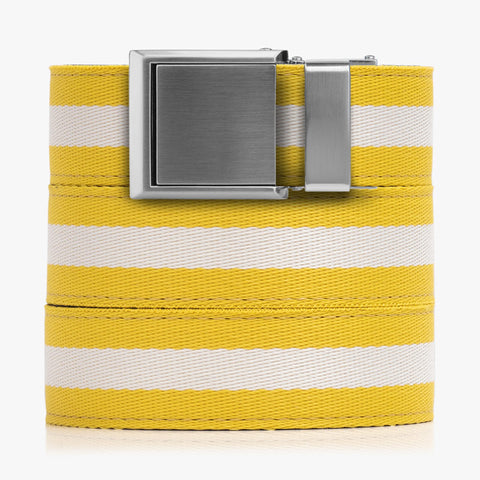 Yellow and White Canvas Belt (Custom Front Sq)