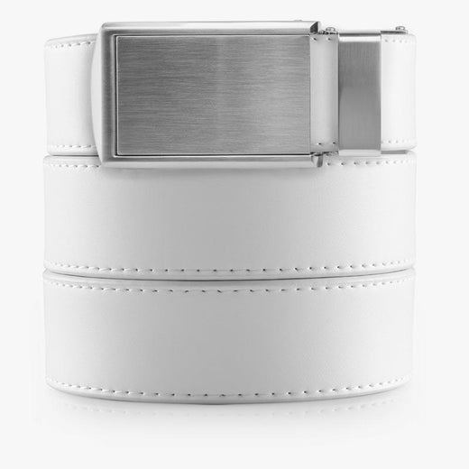 Mens White Ratchet Golf Belt without Holes Ratchet Belt without Holes