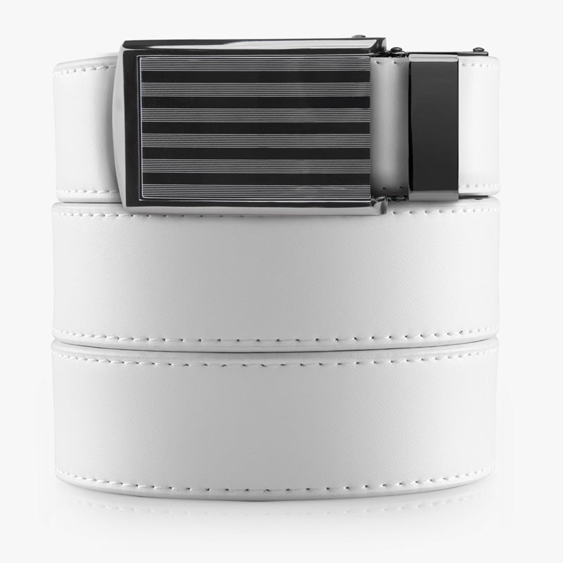 Mens White Ratchet Golf Belt without Holes Ratchet Belt without Holes