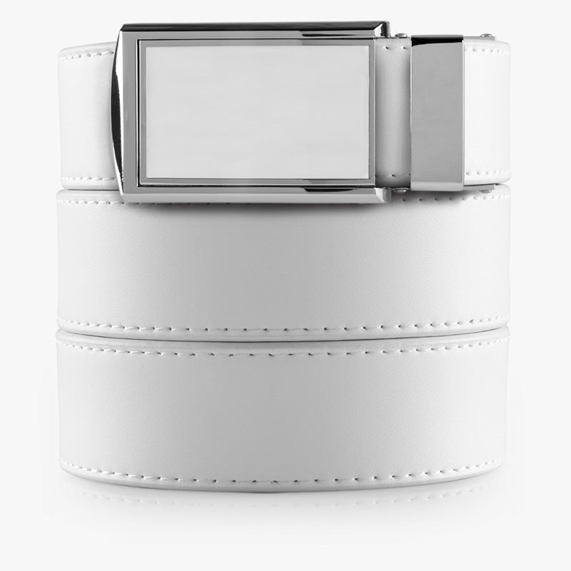 Mens White Ratchet Golf Belt without Holes Ratchet Belt without Holes Adjustable Belt Survival Belt SlideBelts