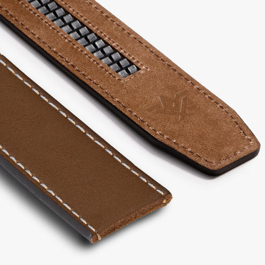 SlideBelts Wide 1.5" Full Grain Leather Ratchet Belt Strap – Woodland Color With Contrast Stitching (Buckle Not Included)